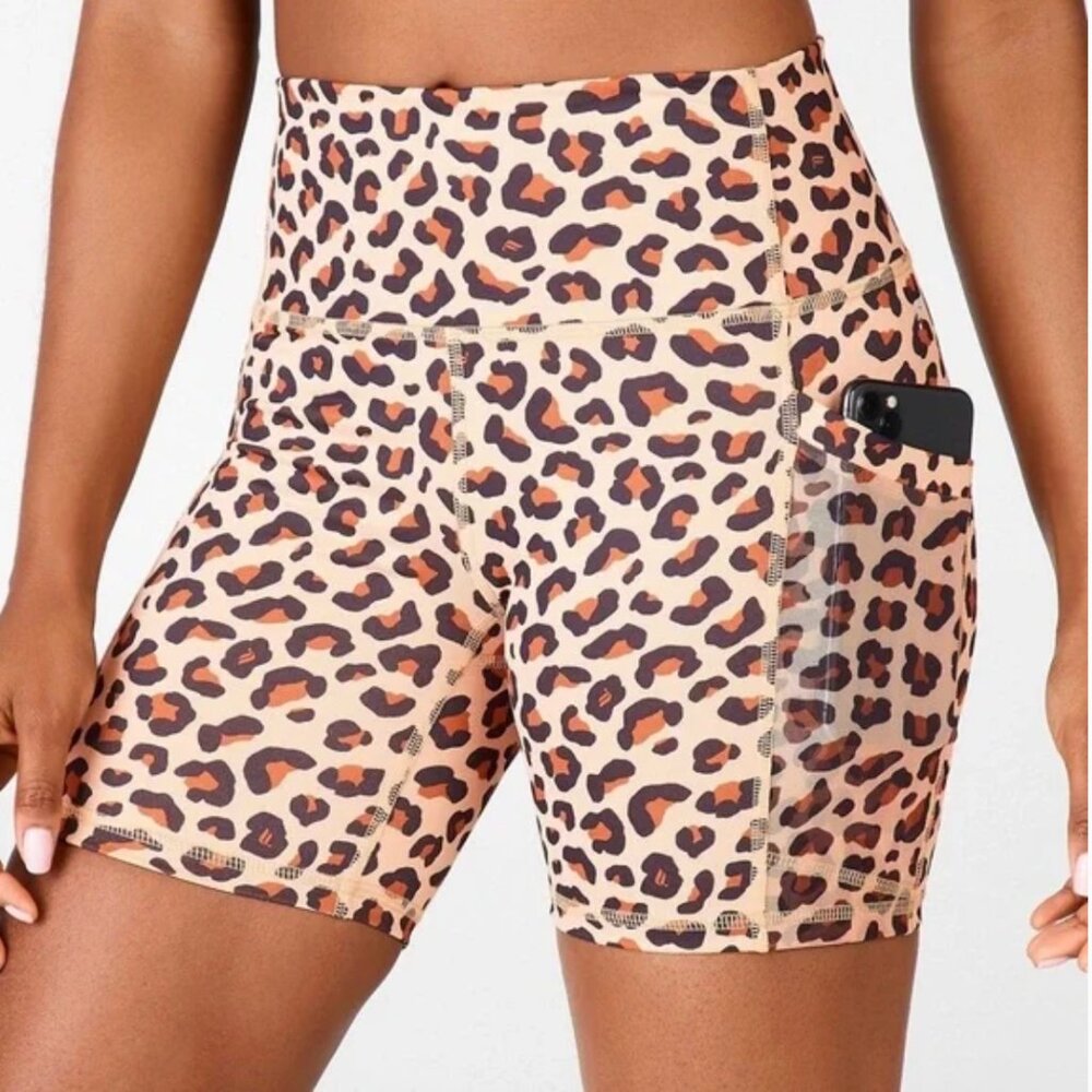 Fabletics Cheetah PowerHold High-Waisted On-The-Go Shorts